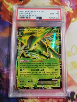 Virizion EX 9/101 HOLO RARE PSA 8 NM-MT BW Plasma Blast Pokemon Card - Image 1