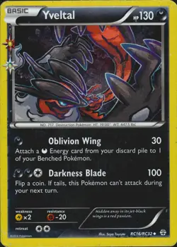 Yveltal RC16/RC32 Uncommon Generations: Radiant Collection Pokemon Card MP - Image 1