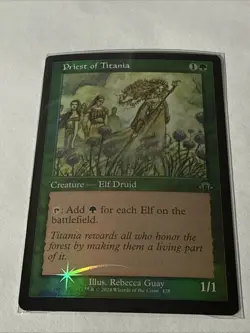 MTG Priest Of Titania Modern Horizons 3 Foil Retro Frame 428 NM Fresh Pull - Image 2