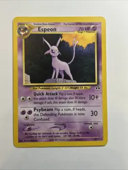 Pokemon TCG Espeon Neo Discovery Unlimited Rare Card 20/75 - Image 1