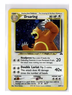 Ursaring - 15/75 Neo Discovery Holo - LP - VINTAGE - POKEMON TCG - Image 1
