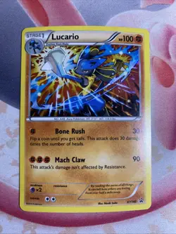 Pokemon Lucario Black Star Promo XY140 HD Swirl 🌀 - Image 1