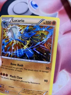 Pokemon Lucario Black Star Promo XY140 HD Swirl 🌀 - Image 3