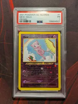 PSA 1 PR 2001 Pokemon Southern Islands Mew Promo 1/18 Reverse Holo Foil WOTC - Image 1