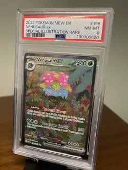 2023 POKEMON MEW EN-151 SPECIAL ILLUSTRATION RARE #198 VENUSAUR EX PSA 8 - Image 1