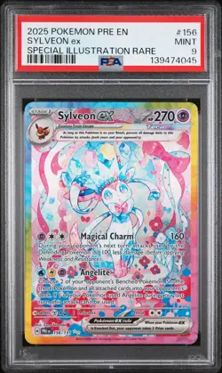 2025 POKEMON PRE EN-PRISMATIC EVOLUTIONS #156 SYLVEON EX PSA 9 - Image 1