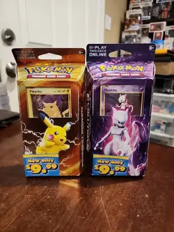 Mewtwo Mayhem and Pikachu Power Theme Deck 2016 Pokemon XY Evolutions SEALED - Image 1