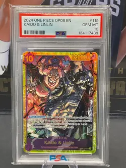 2024 One Piece OP08 English #119 Kaido & Linlin PSA 10 GEM MINT - Image 1