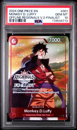 Monkey D Luffy Offline Regional Finalist PSA 10 Gem Mint P-001 One Piece POP 39 - Image 1