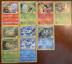 2021 Pokemon McDonald’s 9 Card Holo Lot 25th Anniversary Snivy Tepig Chespin NM - Image 1