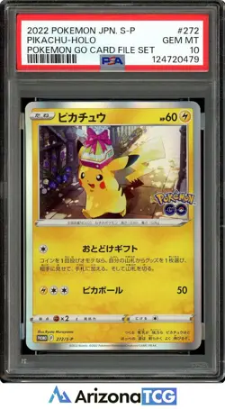 Pokemon 2022 Pikachu 272/S-P Promo Pokemon GO Card File Japanese GEM MINT PSA 10 - Image 1