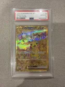 PSA 10 Pikachu ex 136/106 UR Super Electric Breaker Japanese SV8 Pokemon Card - Image 1