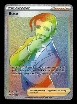 Rose 196/189 Darkness Ablaze Secret Rainbow Rare Pokemon Card - Image 1