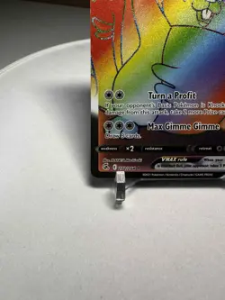 Pokemon Trading Card Game Fusion Strike Greedent VMAX Rainbow Rare 272/264 NM - Image 3