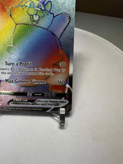 Pokemon Trading Card Game Fusion Strike Greedent VMAX Rainbow Rare 272/264 NM - Image 5
