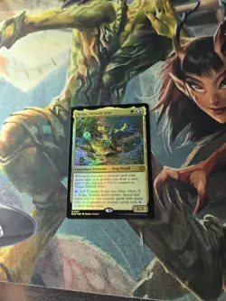 Helga, Skittish Seer FOIL 217 NM MTG Bloomburrow Mythic Prerelease Promo - Image 1