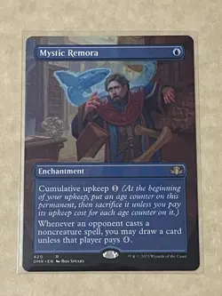 Magic: The Gathering Mystic Remora Dominaria Remastered Blue Rare Borderless 420 - Image 1