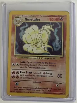 Ninetales 12/102 Base Set Holo Rare - Heavy Play HP - WOTC Pokemon Card - Image 1