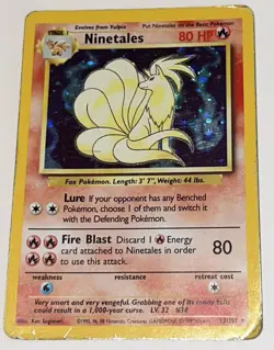 Ninetales 12/102 Base Set Holo Rare - Heavy Play HP - WOTC Pokemon Card - Image 3