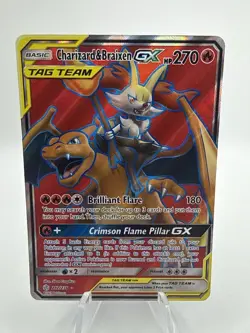 Charizard & Braixen GX 212/236 Full Art Tag Team Cosmic Eclipse Pokemon TCG- NP - Image 1
