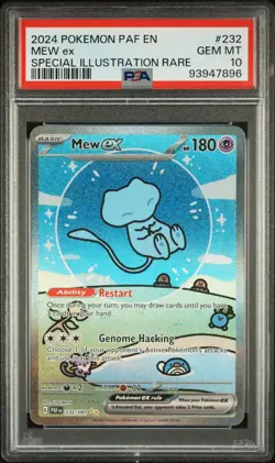 2024 POKEMON PAF EN-PALDEAN FATES SPECIAL ILLUSTRATION RARE #232 MEW EX PSA 10 - Image 1