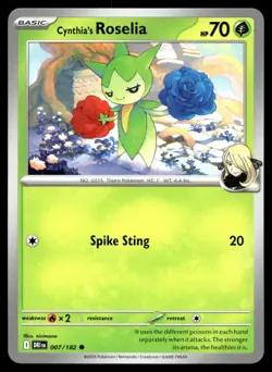 Cynthia's Roselia 007/182 Pokemon Sv10: Destined Rivals Non Holo - Image 1