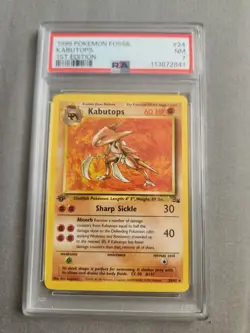 1999 Pokemon Fossil Kabutops PSA 7 Near Mint First 1st Edition 24/62 Rare Card - Image 1