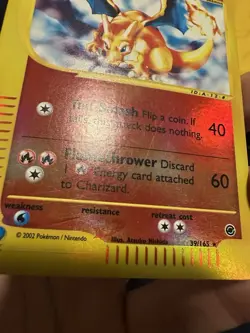 Pokemon TCG Charizard 39/165 Expedition Base Set 2002 Reverse Holo Rare 🔥 - Image 3