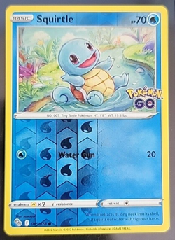 Pokemon TCG Squirtle Pokemon GO 015/078 Reverse Holo Common - Image 1