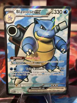 Pokemon 2023 Scarlet & Violet 151 Blastoise EX 184/165 Ultra Rare Full Art NM - Image 1