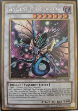 YuGiOh Ancient Pixie Dragon Gold Secret Rare Unlimited Edition PGLD-EN006 - Image 1