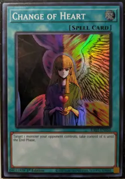 YuGiOh Change of Heart Super Rare 1st Edition RA01-EN050 - Image 1