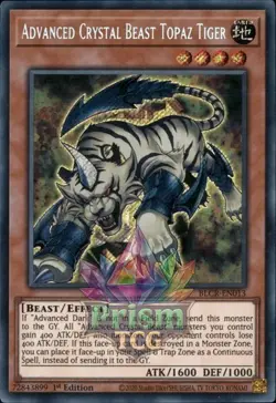 1st ed Advanced Crystal Beast Topaz Tiger secret rare BLCR-EN013 Yugioh - Image 1