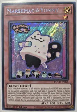 YuGiOh Marshmao Yummy Secret Rare 1st Edition DOOD-EN024 - Image 1