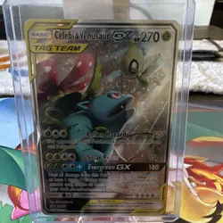 Pokemon Celebi & Venusaur GX SM167 Promo TAG TEAM Holo Basic English TCG Card - Image 1