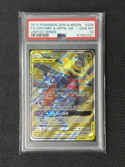 Pokemon Garchomp & Giratina GX Full Art Holo Card 228/236 PSA 10 - Image 1
