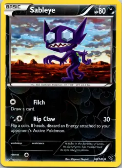 Sableye 68/146 Uncommon XY Base Set Reverse Holo Pokemon Card LP - Image 1