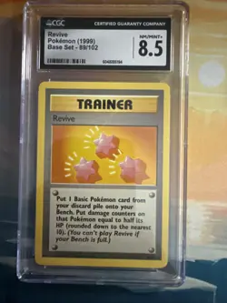 Pokemon TCG Trainer Revive Base Set, Card 89/102, Regular Uncommon CGC 8.5 - Image 1