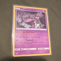 Pokemon Mewtwo SM-Unbroken Bonds 75/214 Rare Regular Card TCG HP 120 Psyshock - Image 1