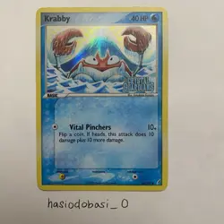 Krabby 54/100 Ex Crystal Guardians Stamped Reverse Holo Pokemon Card LP - Image 1