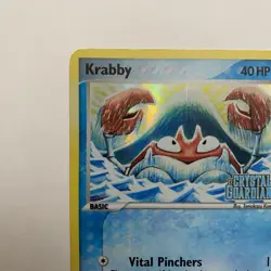 Krabby 54/100 Ex Crystal Guardians Stamped Reverse Holo Pokemon Card LP - Image 2