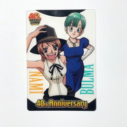PREORDER Dragon Ball x One Piece Jump Magazine 40th Anniversary Card Nami Bulma - Image 1