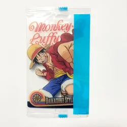 S4542 Luffy Japanese One Piece Morinaga Clear Card Sealed Vintage YJ13 - Image 1
