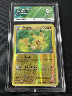Pokemon Pikachu TCG XY Generations Reverse Holo Card 26/83 Ace 9 Not PSA - Image 1