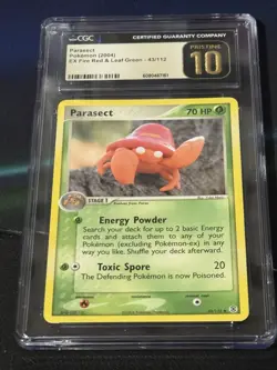 POKEMON PARASECT NON HOLO CARD EX FIRE RED & LEAF GREEN 43/112 Pristine 10 CGC - Image 1
