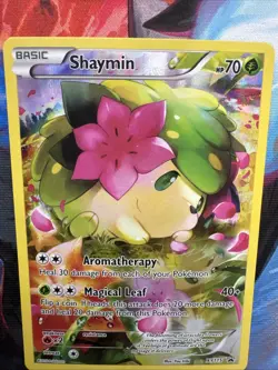 Pokemon Shaymin XY115 Black Star Promo Full Art Card Lp/NM Condition - Image 2