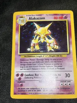 1999 Pokemon TCG Alakazam Base Set Holo Unlimited Rare Card 1/102 LP/MP (A1) - Image 2