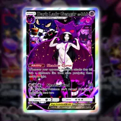 Dark Lady Gengar X Dark Fantasy Pokemon Exclusive Full Art (E) Holo Waifu card - Image 1