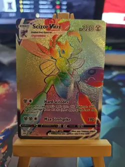 Pokemon TCG Scizor VMAX Darkness Ablaze Rainbow Rare Card 193/189 NM - Image 1