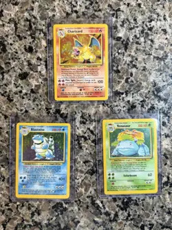 Charizard 4/102, Blastoise 2/102, Venusaur 15/102 Pokemon (Big 3) Holo - Image 1